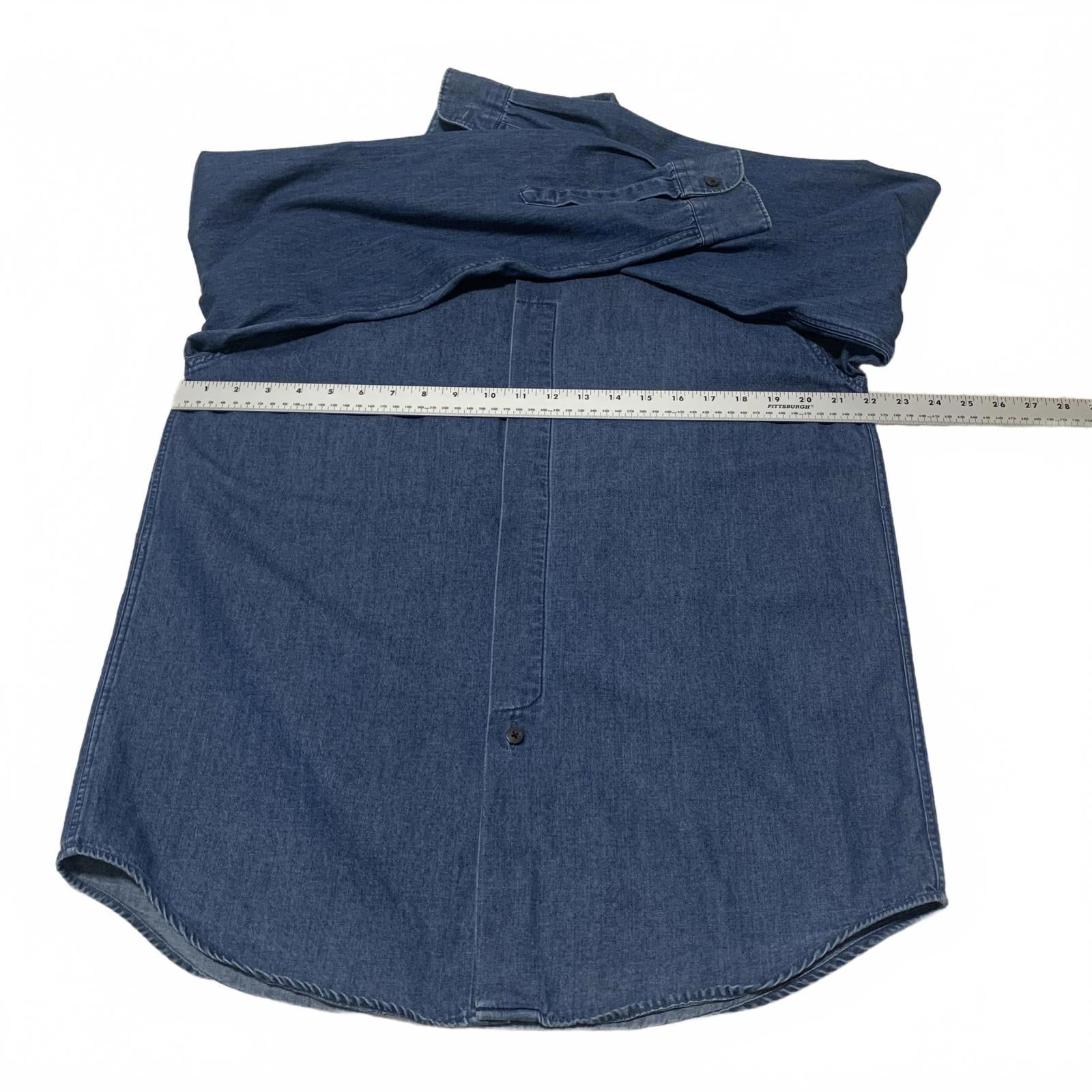 VTG 90s Bill Robinson Men's Size M Classic Denim shirt Shirt  Made in Hong Kong,
