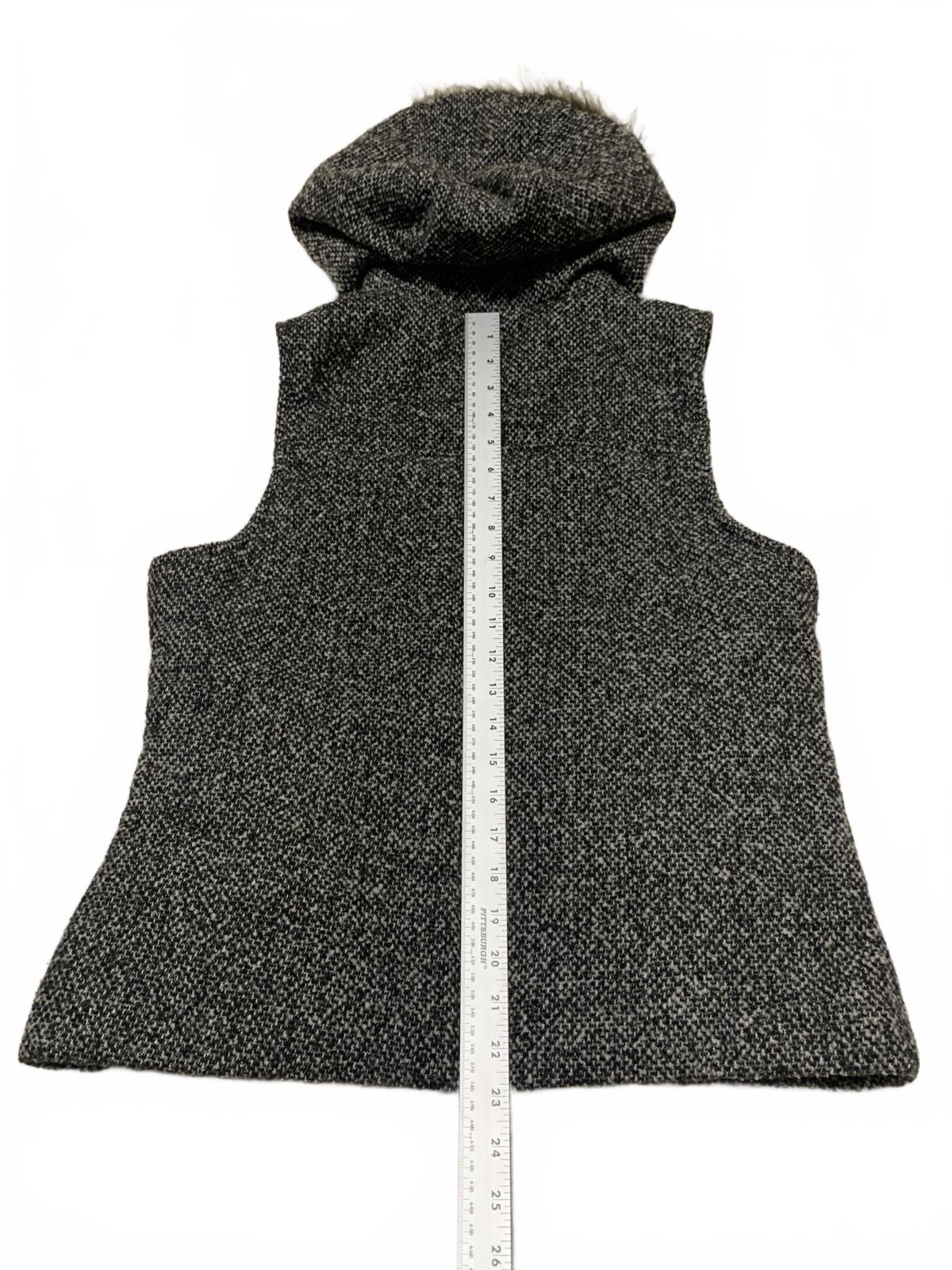 Y2K Faux Fur Vest  Supply Co. Women's Size L Specked Black Hooded Zip Up