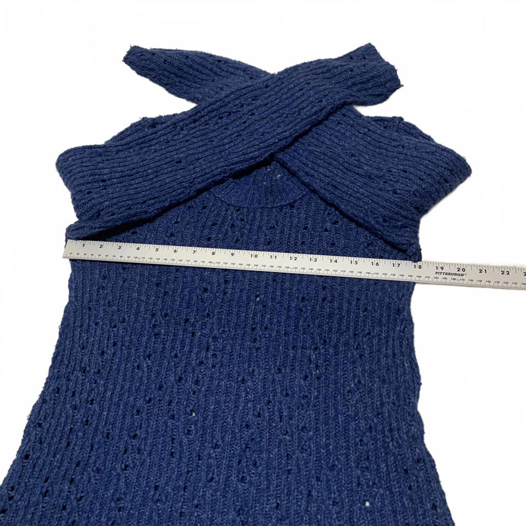 Free People Women's Size L Blue Pullover Long Sleeve Knit Sweater