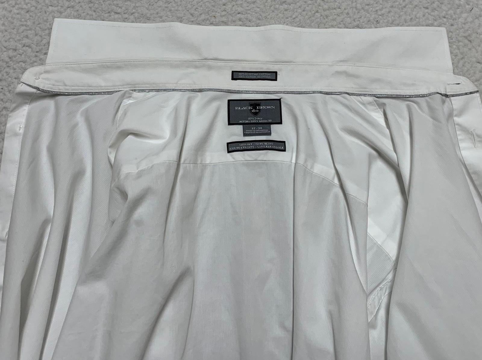 Black Brown 1826 Men's 17 Slim Fit Dress Shirt Cotton