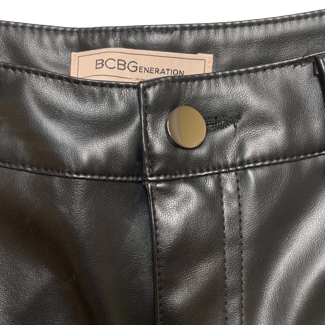 BCB Generation Women's Sz X-Small  Black Faux Leather Pant