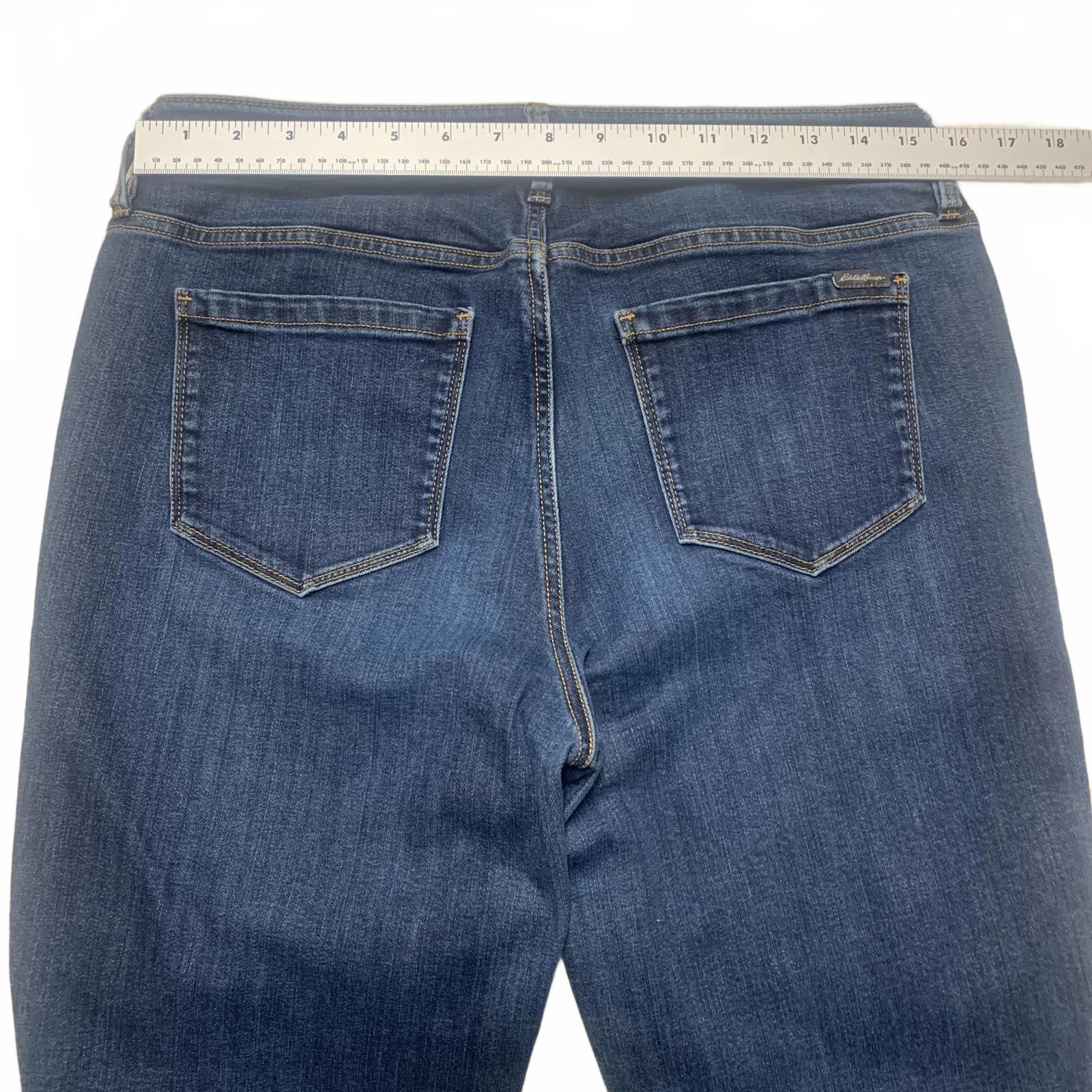 Eddie Bauer Womens Size 10 Dark Wash Blue Slim Straight Curvy Jeans W31 X 29.5L