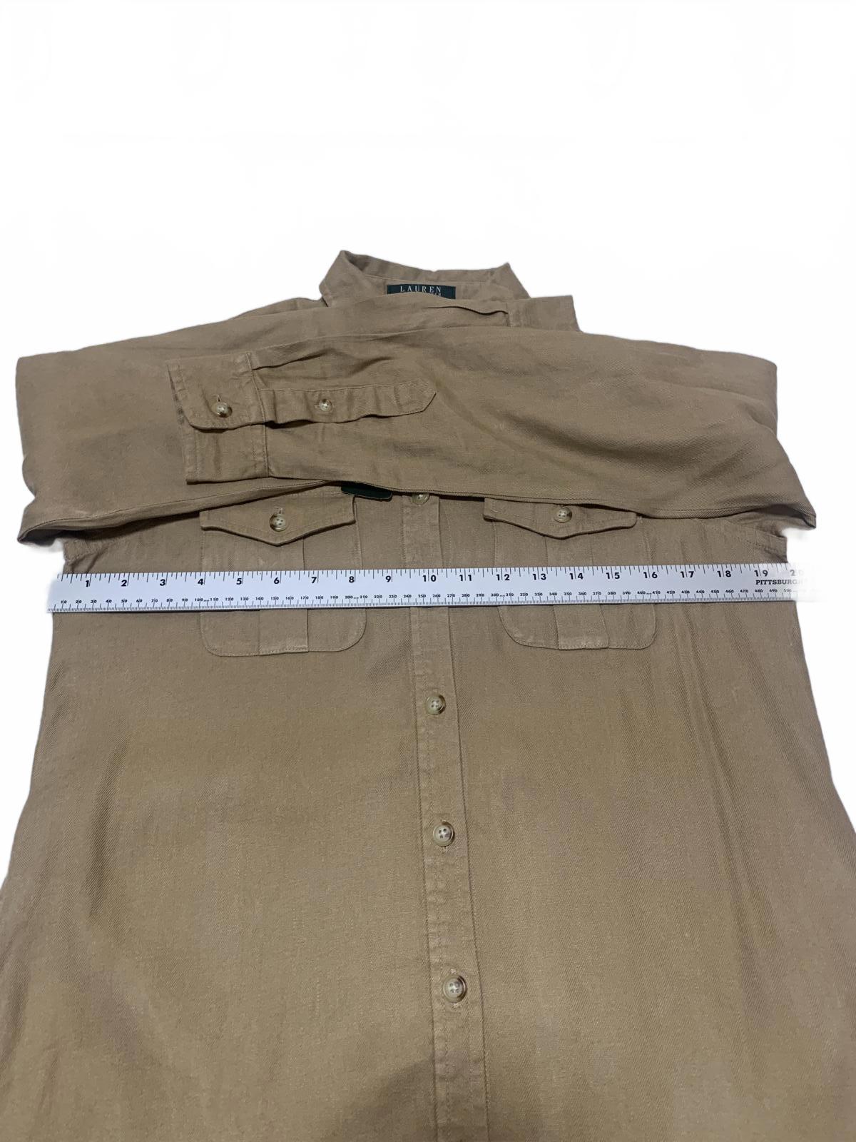 Lauren Ralph Lauren Petite Women's Size Petite Medium Tan Shirt Dress Belt