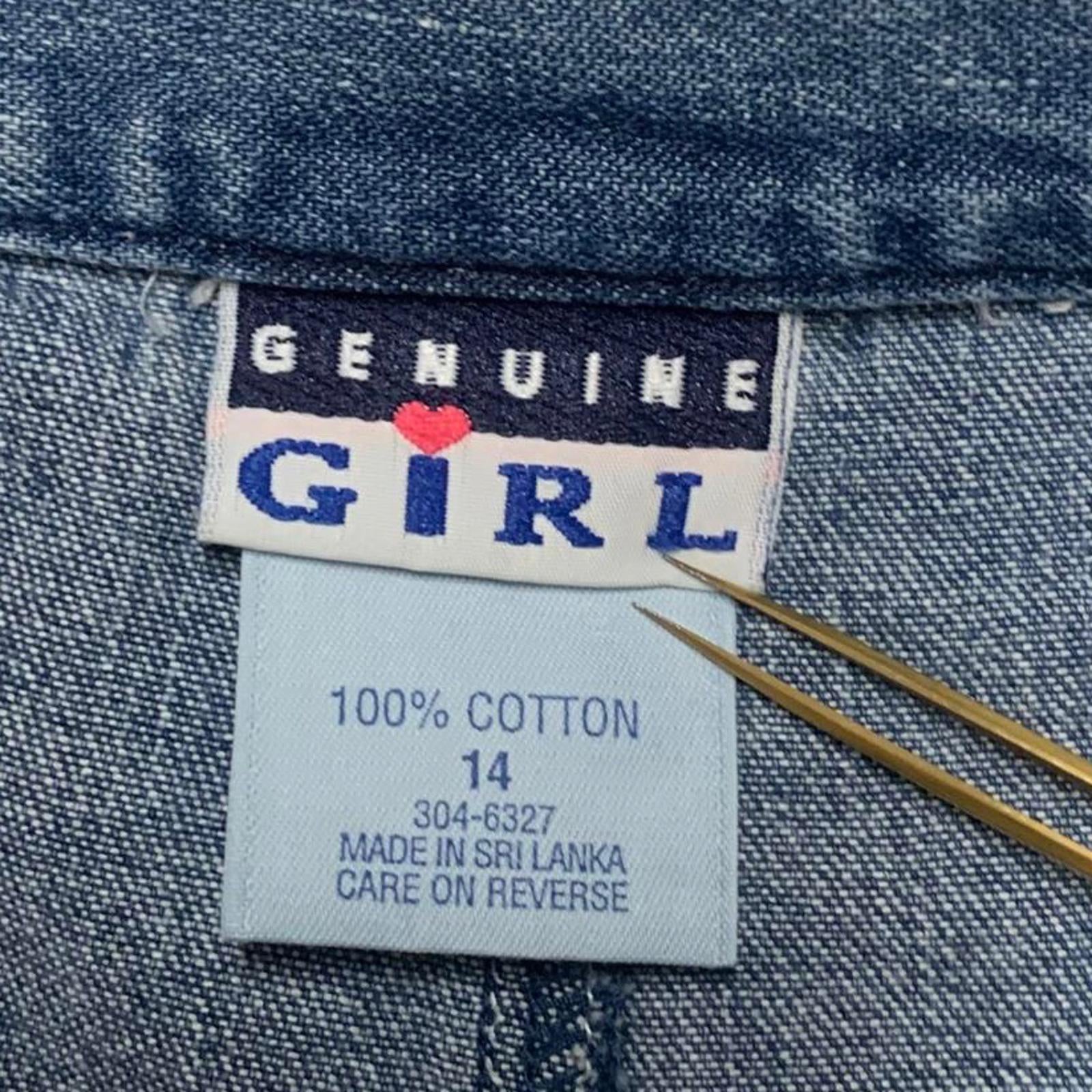 VTG OshKosh Genuine Girl Sz 14 Denim Blue  Skort Skirt Sz 14  W23.5 Cotton