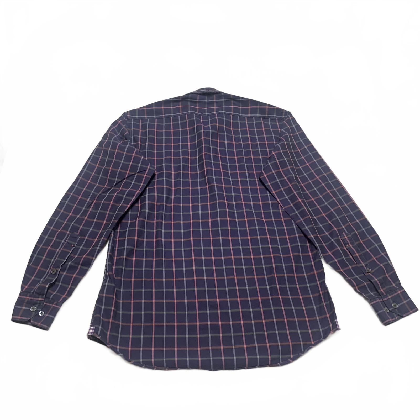 Borgo Ognissanti 28 Men's M Blue Plaid Button Shirt Multicolor Check