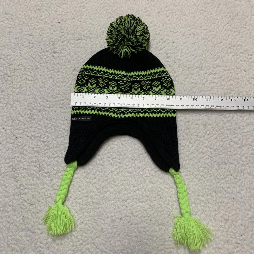 Weatherproof Youth One Size (8/20) Beanie Pom Pom Hat Braided Ear Flaps