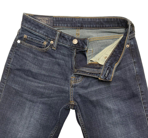 Abercrombie & Fitch Mens 26x30 Blue Jeans Rustin Athletic Slim Stretch