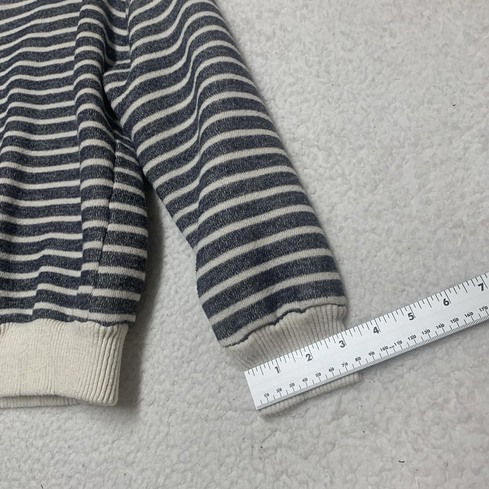 Zara Womens Size M Blue Beige Cropped Long Sleeve Sweater Top Loungewear