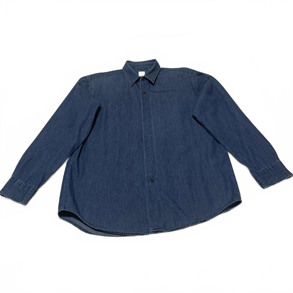 VTG 90s Bill Robinson Men's Size M Classic Denim shirt Shirt  Made in Hong Kong,