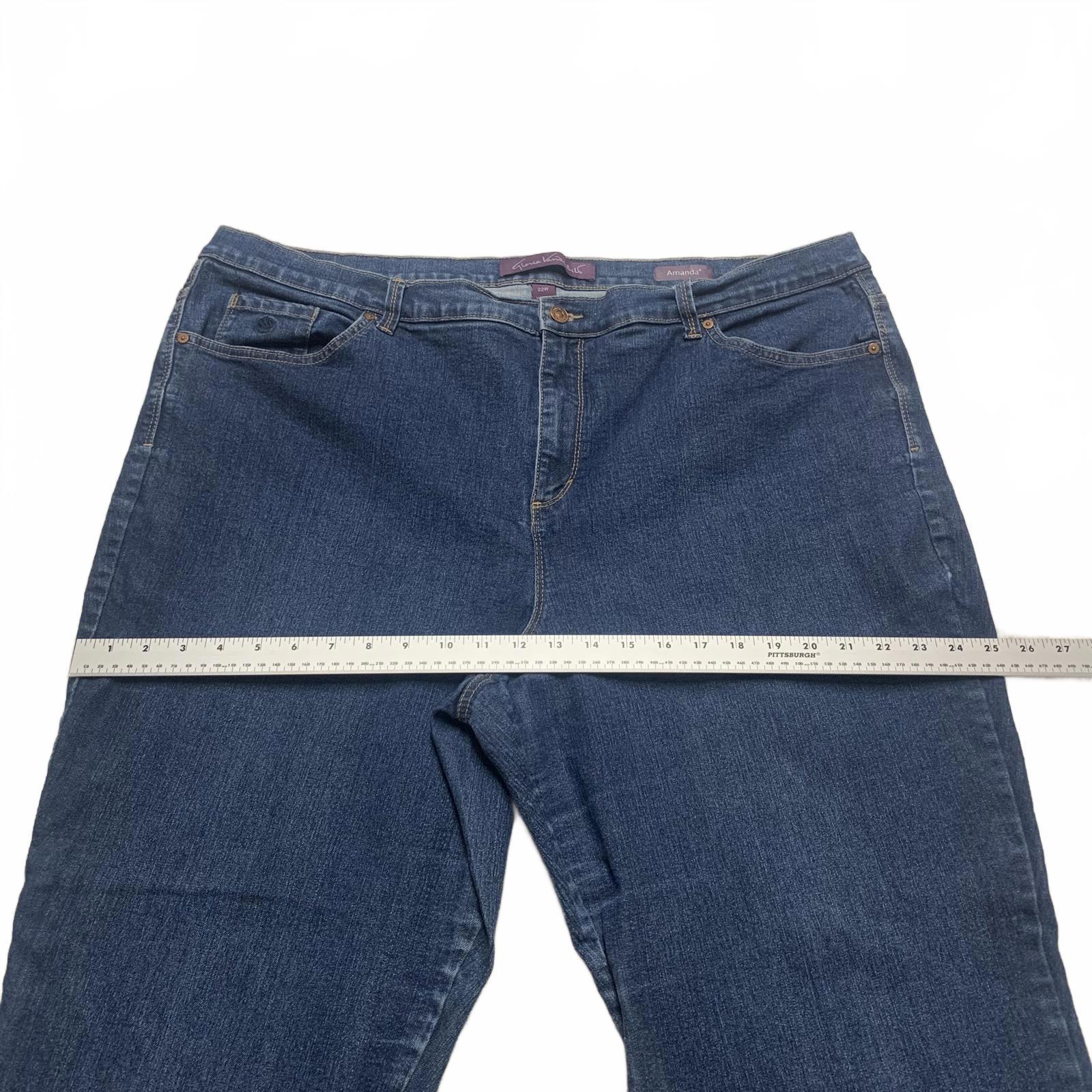 Gloria Vanderbilt Women's Sz 22 Wide Dark Blue Wide-Leg Jeans 43 x 29 Actual