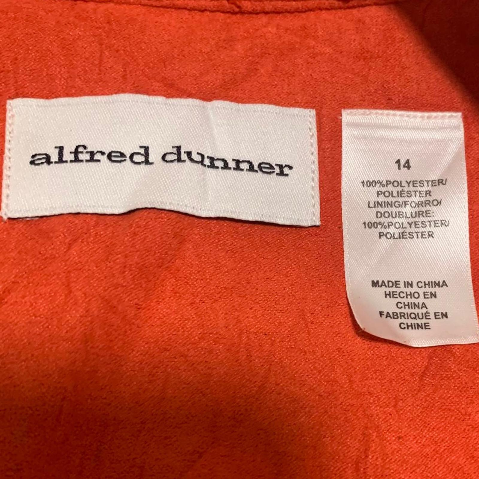 Alfred Dunner Women's 14 Suede Leather Jacket Orange
