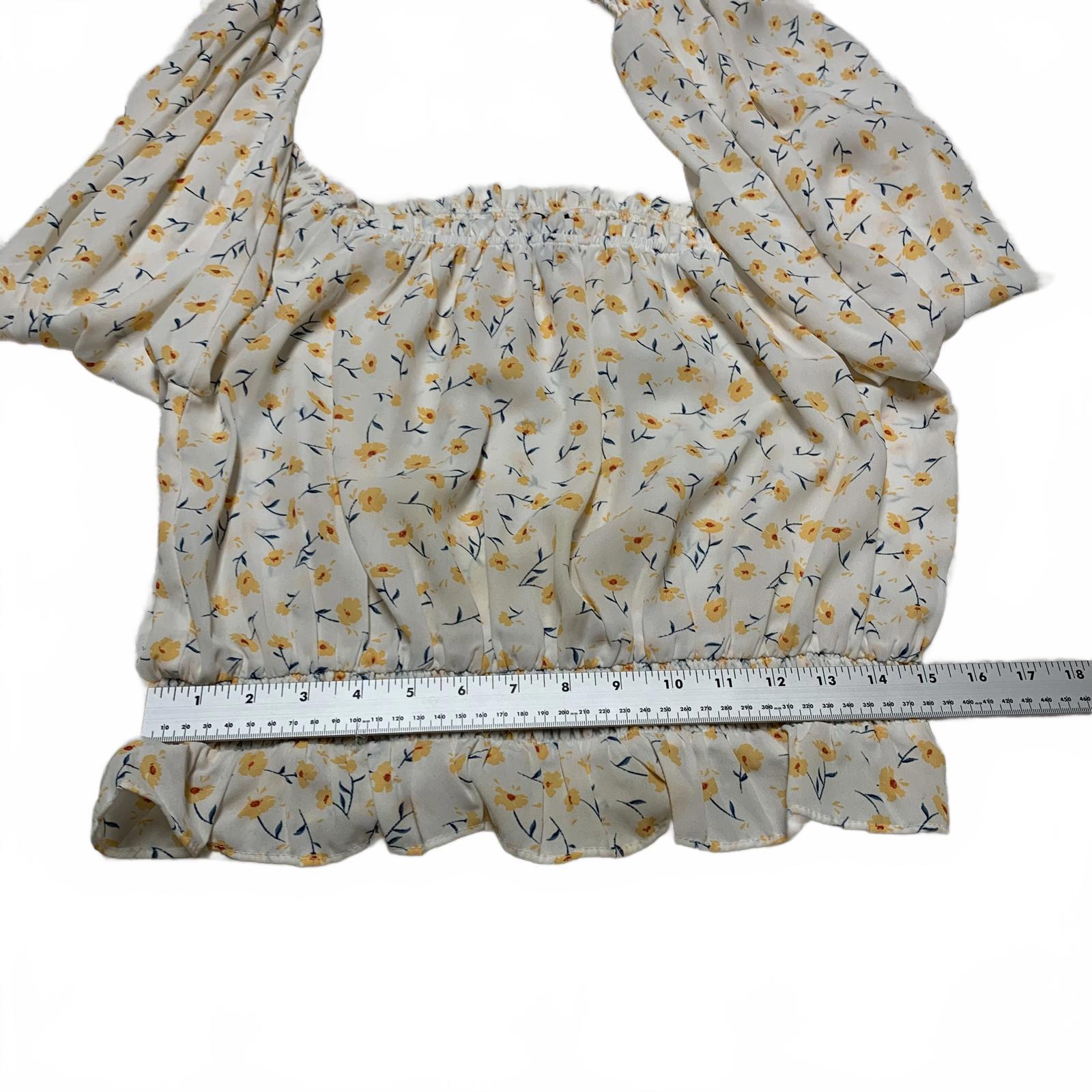 Helen Owen x Aqua Womens Sz Large Floral Off-Shoulder Crop Top