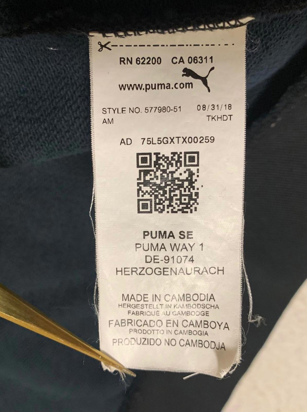 Puma Men's Size L Black Royal Blue Blue Track Jacket  Zip Up