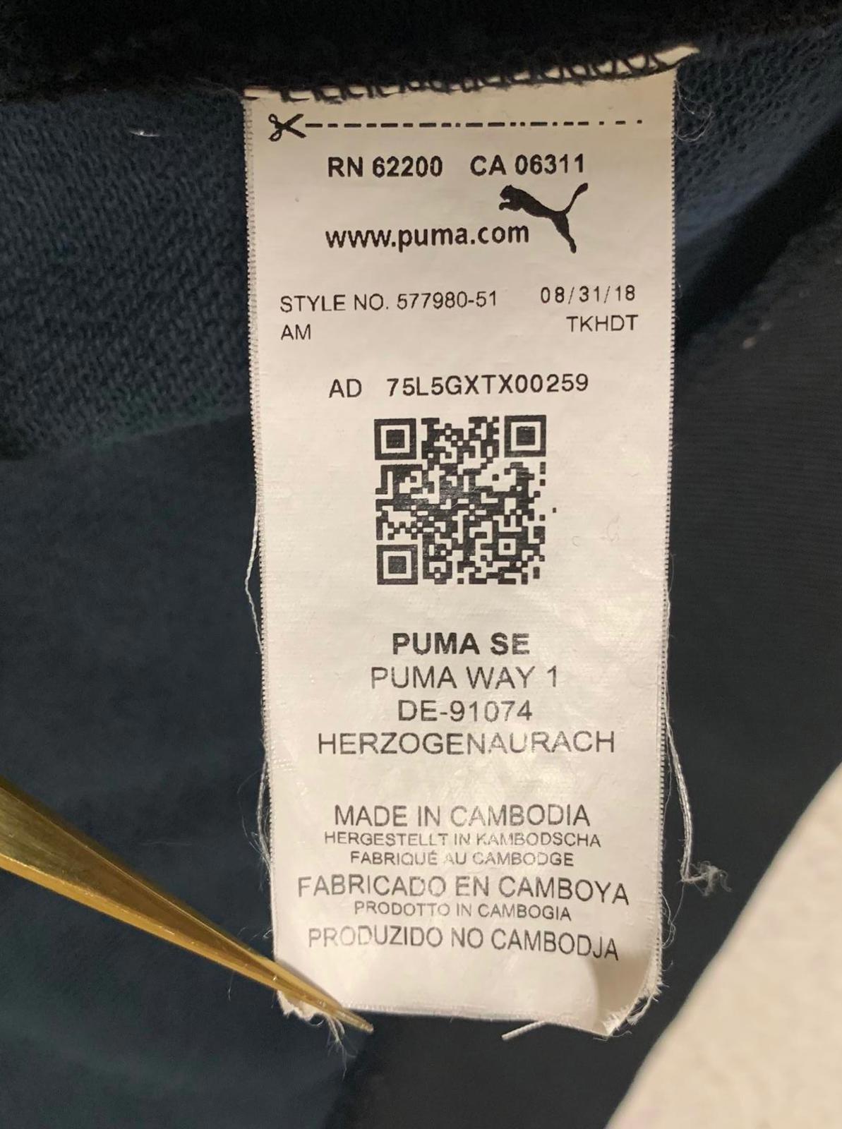 Puma Men's Size L Black Royal Blue Blue Track Jacket  Zip Up