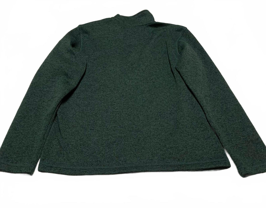 Eddie Bauer Men's Medium Dark Green Quarter Zip Fleece Pullover