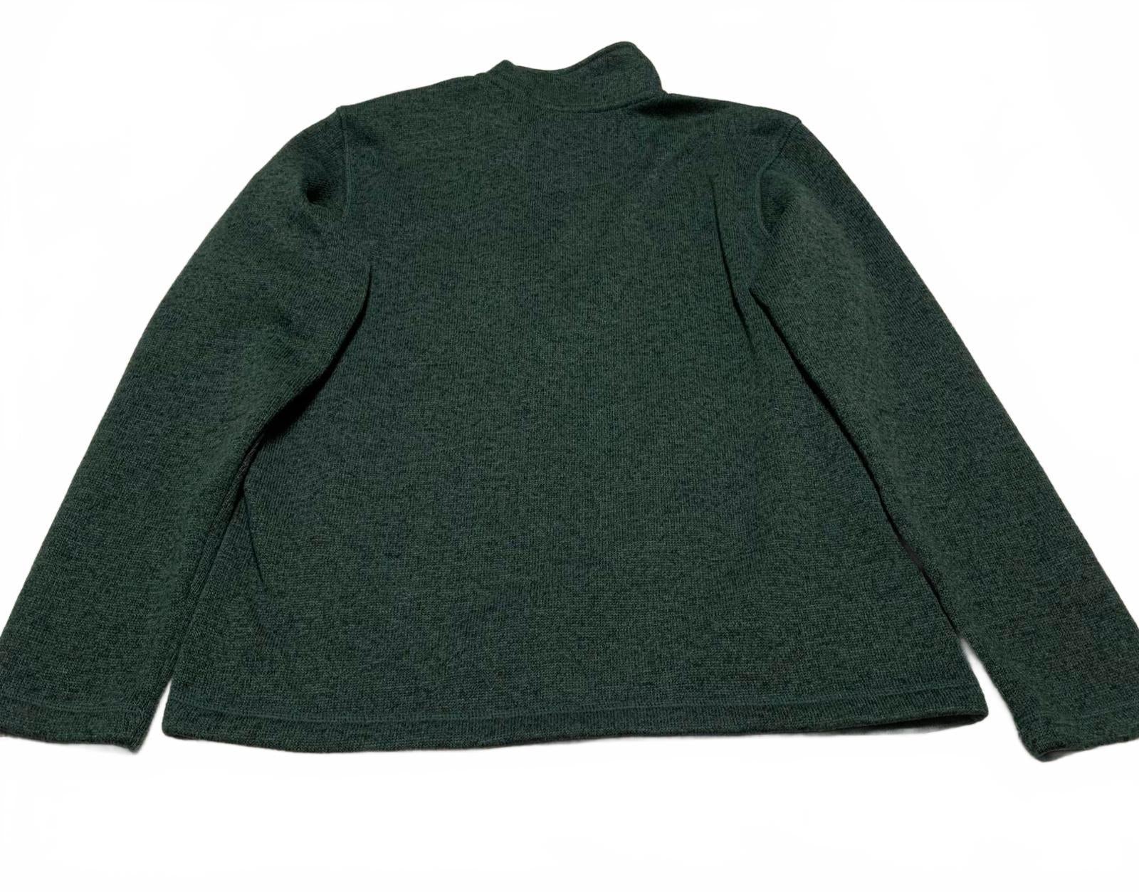 Eddie Bauer Men's Medium Dark Green Quarter Zip Fleece Pullover