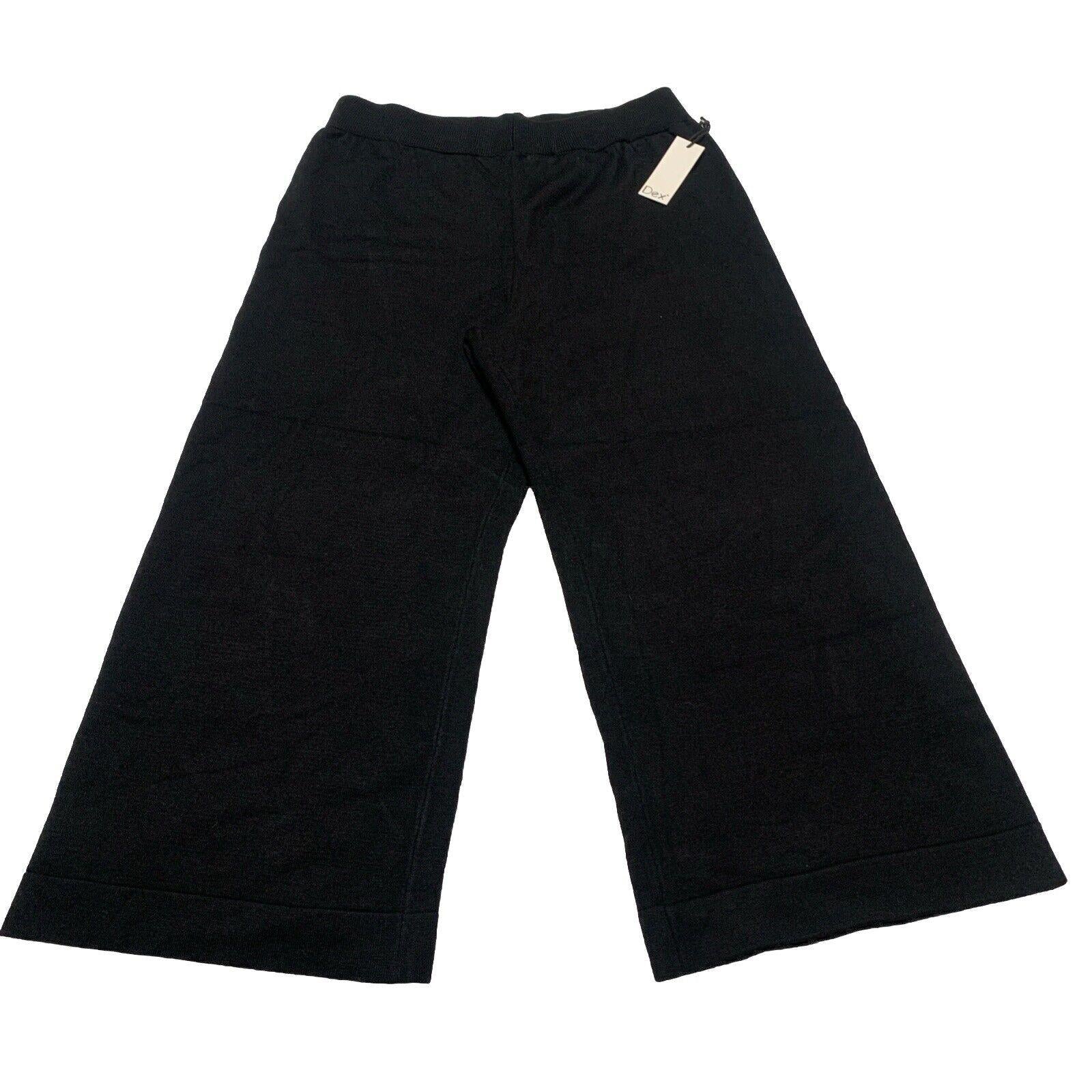 Dex Clothing Women’s Large Black Noir Wide Leg Gaucho Culottes Cropped Pants
