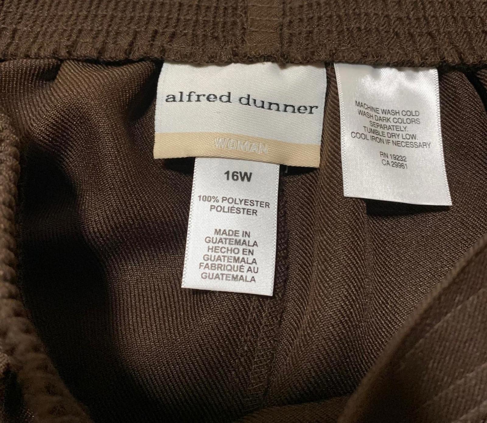 Vintage Y2K Alfred Dunner Women's Size 16 Wide Brown Polyester Skirt 2 Pockets
