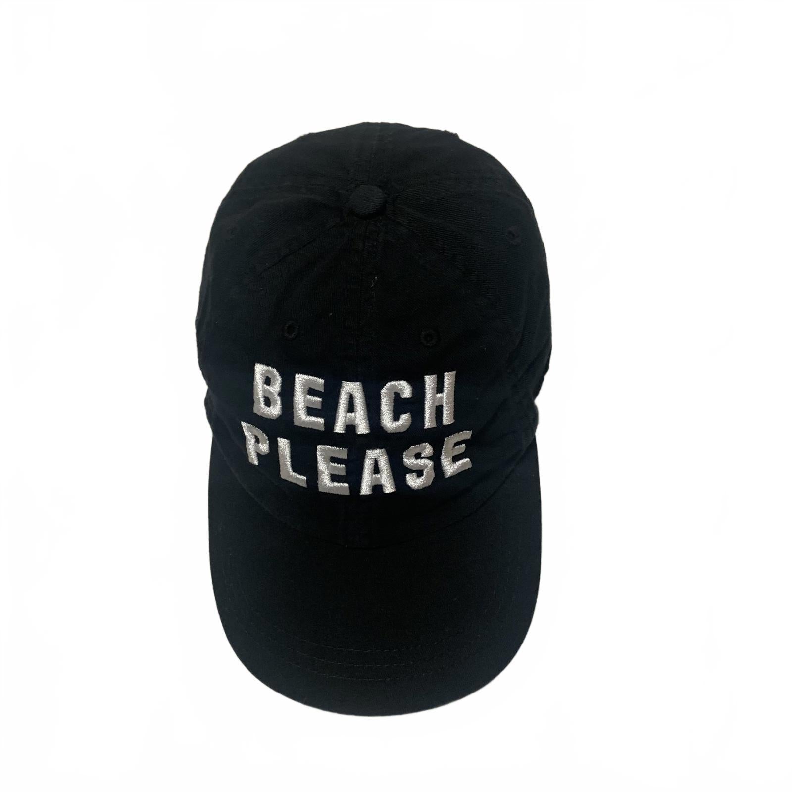 Pink Women’s One Size Fits All Black Baseball Cap Beach Please Embroidery