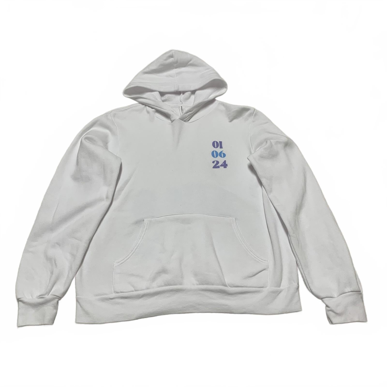 Bella + Canvas Fleece Collection Women's Medium White Graphic Design Hoodie