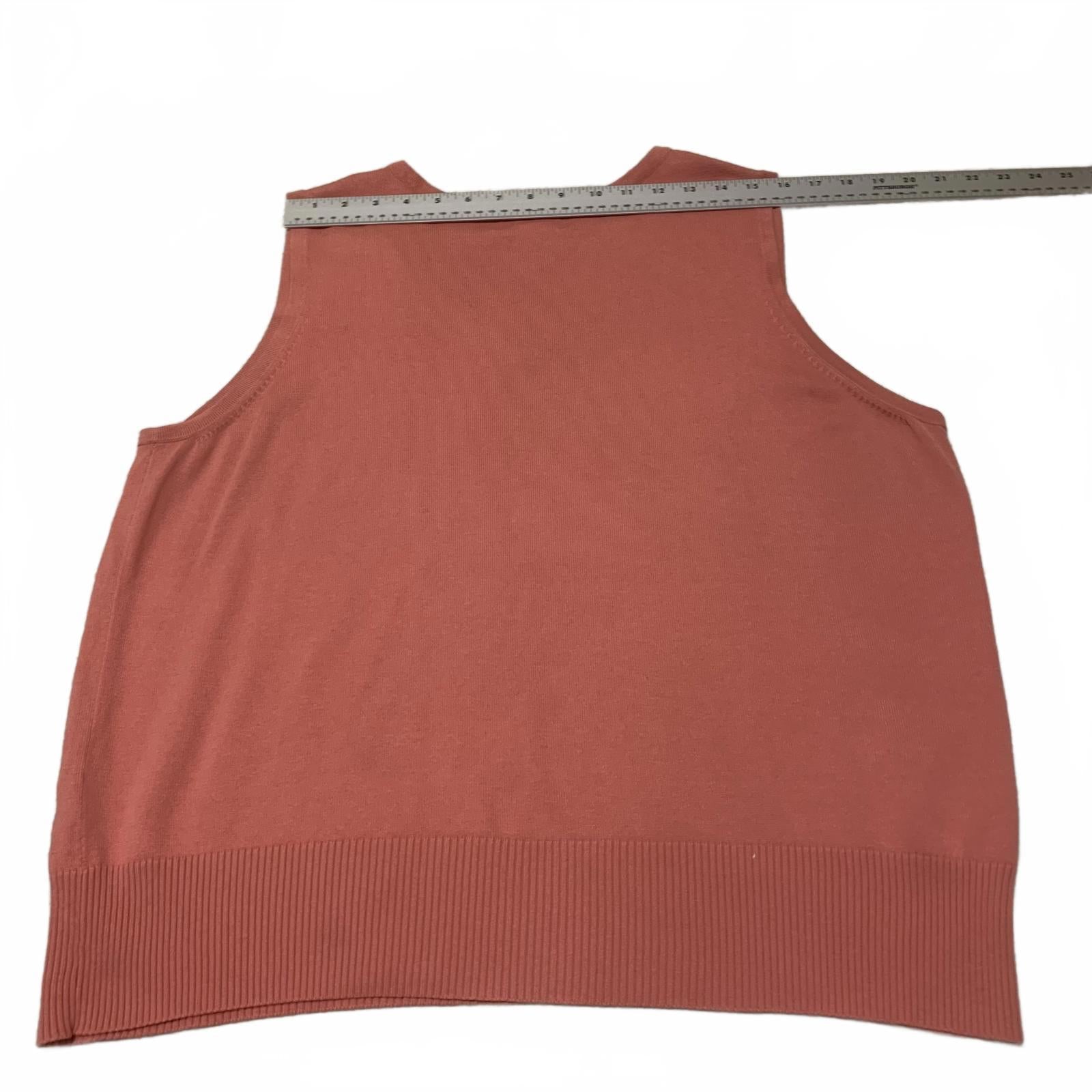 Chaleco tipo suéter sin mangas coral Vintage Annex Casual Corner para mujer, talla 2XL, talla 2X