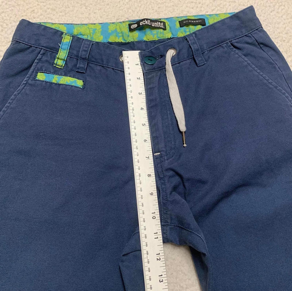 Ecko Unltd. Men's See Measurements Blue Fit-Straight Casual Pants Navy Blue