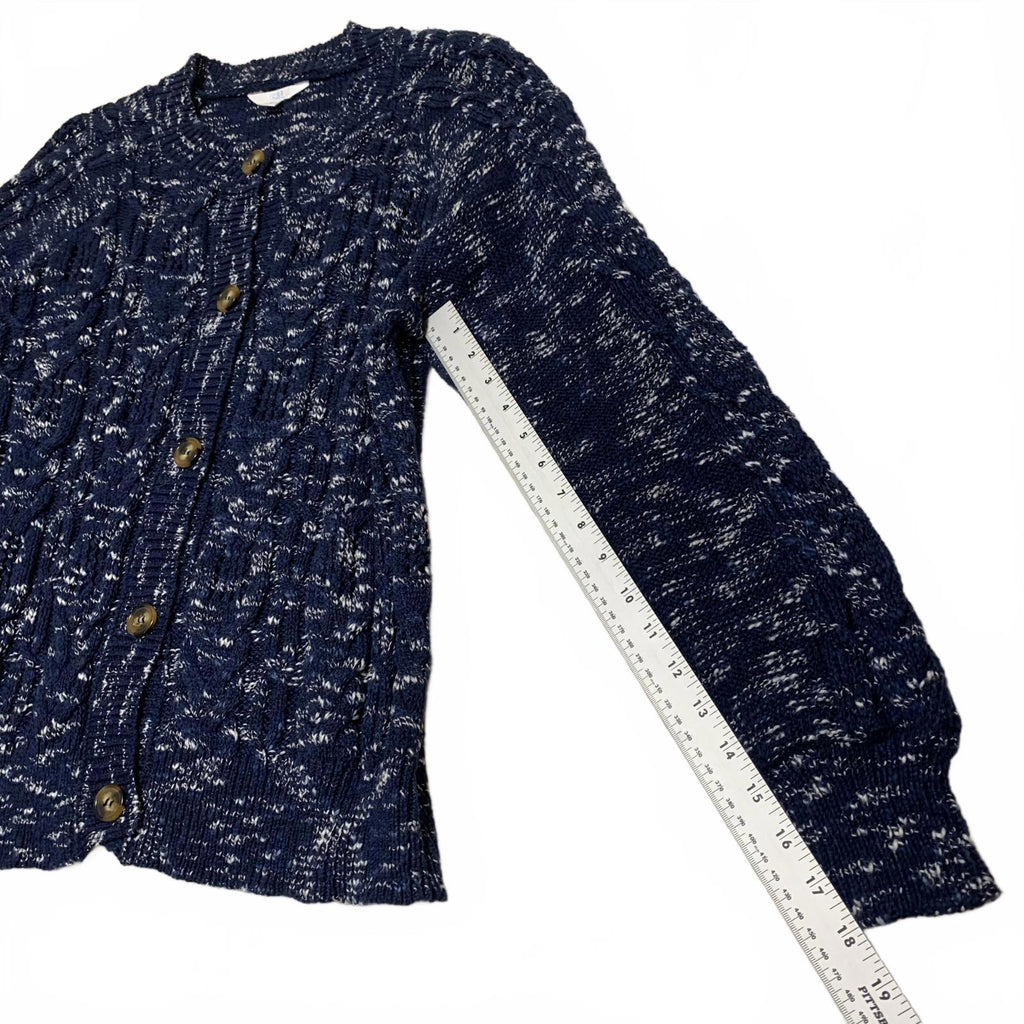 Time and True Women's Size X Large 16-18 Navy Blue Button Up Cardigan Sweater
