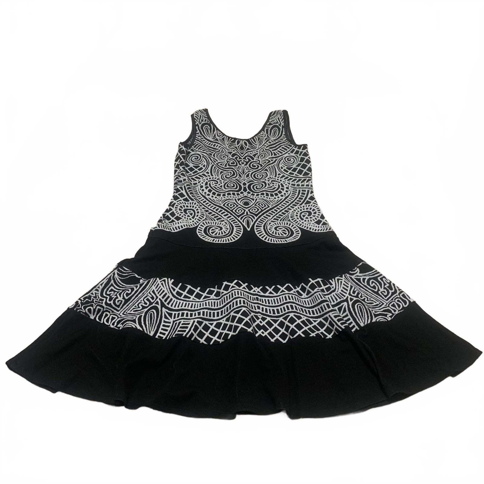 Frank Lyman Womens Size 8 Black White Patterned Sleeveless Dress