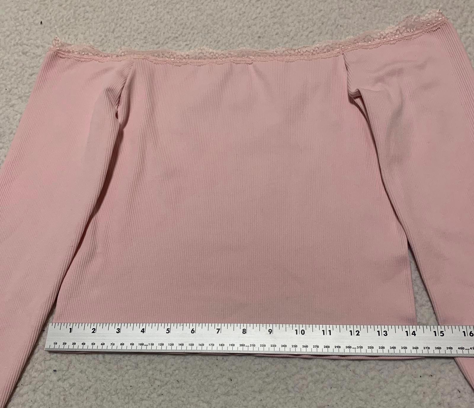 Charlotte Russe Women's Size XL Pink Off Shoulder Long Sleeve Top