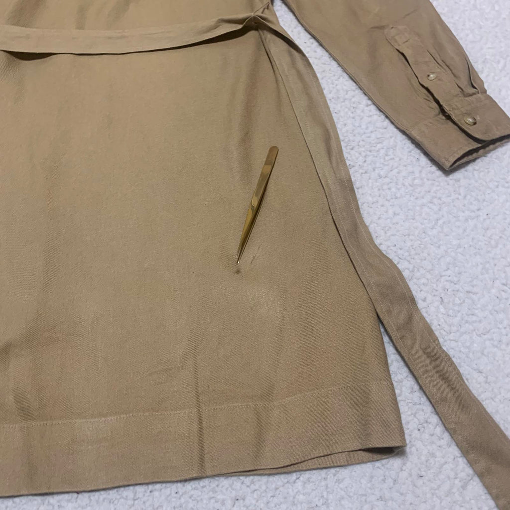 Lauren Ralph Lauren Petite Women's Size Petite Medium Tan Shirt Dress Belt
