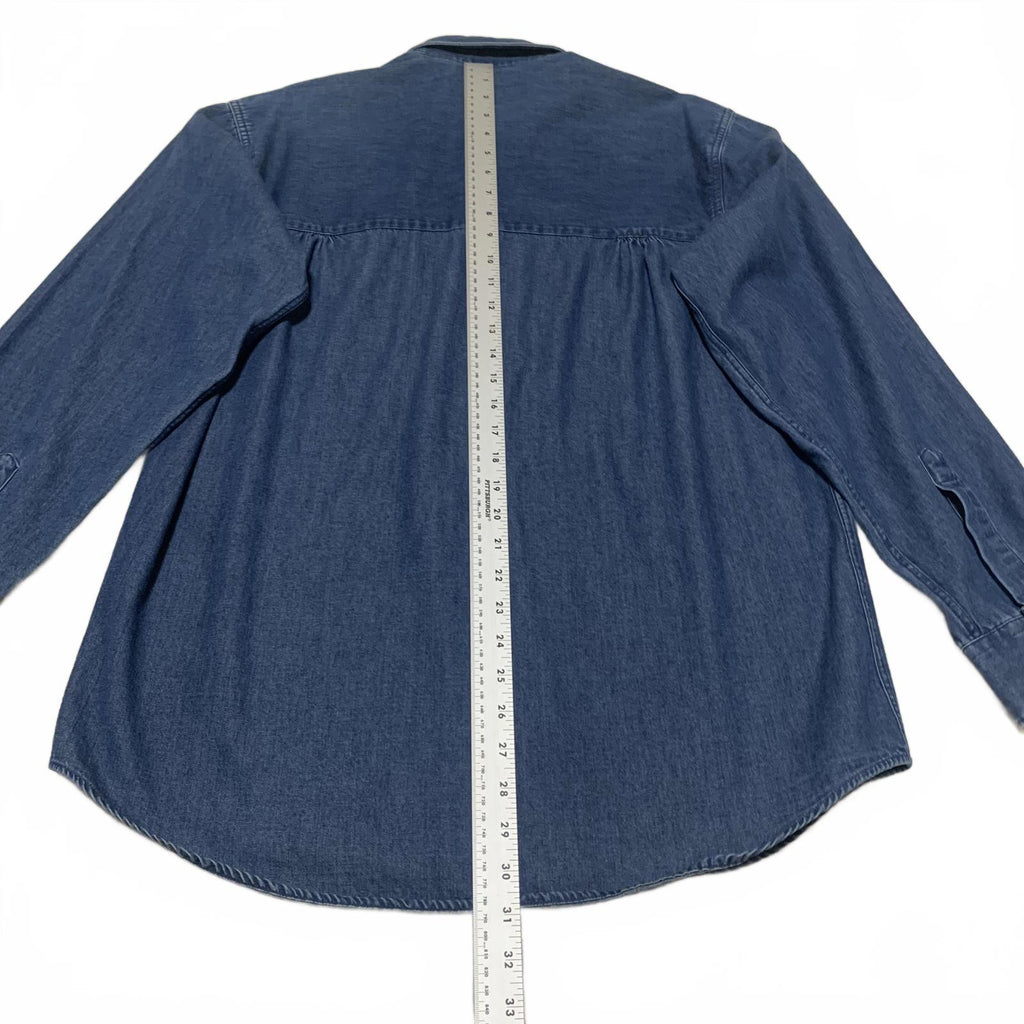 VTG 90s Bill Robinson Men's Size M Classic Denim shirt Shirt  Made in Hong Kong,