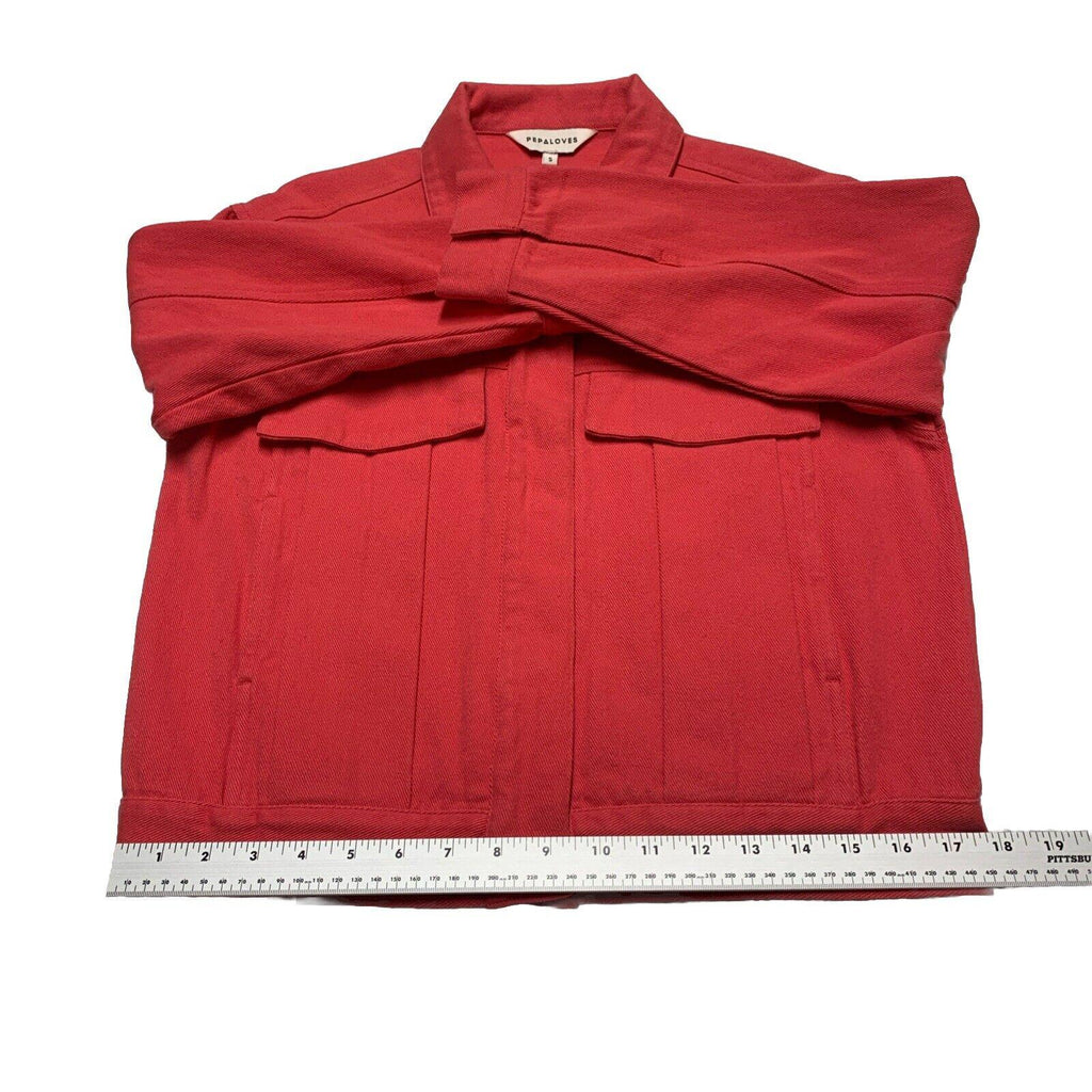 Anthropologie Pepaloves Women’s Small Cranberry Jean Jacket