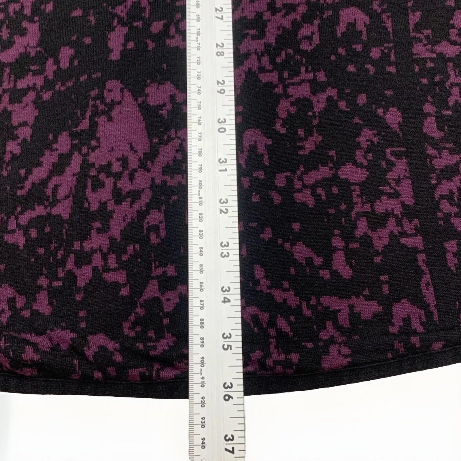 Simply Vera Vera Wang Women’s Size S Purple Black Dress Abstract 3/4 Sleeve Knee