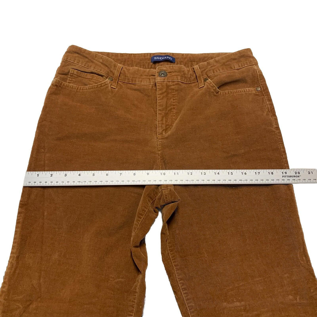 Bandolino Women's Corduroy Pants Sz 12 Brown Mandie Style  Straight Leg