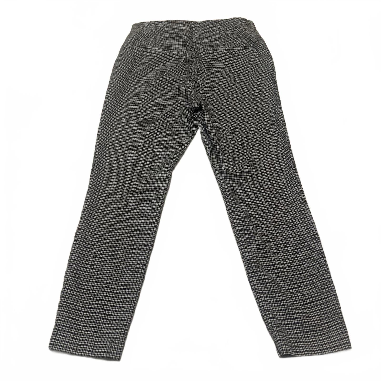 LOFT Women's Dress Pants Size 8 Black White Checkered Pattern Curvy Skinny