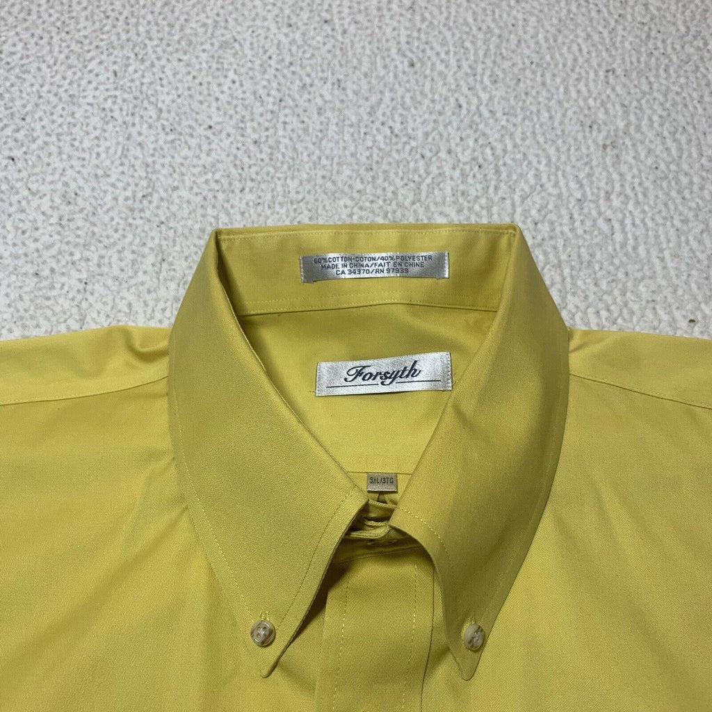 Forsyth Men’s Shirt 3XL Button Short Sleeve Canary Yellow