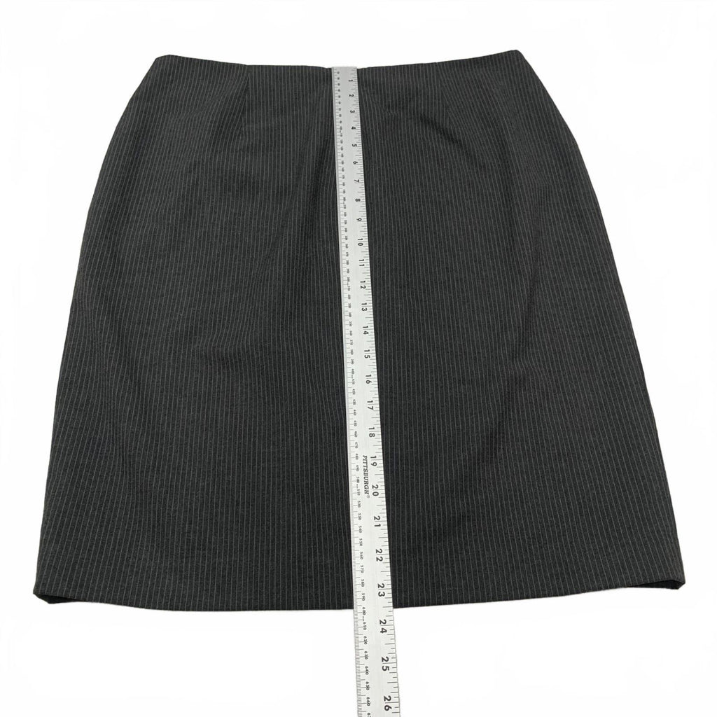 Vintage Marc New York Marc Andrew Womens Sz 12 Gray Pinstriped Skirt Side Slit