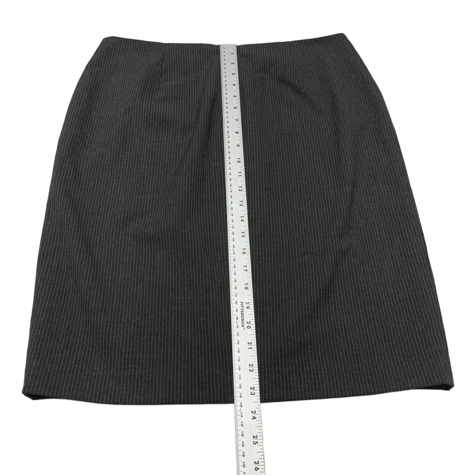 Vintage Marc New York Marc Andrew Womens Sz 12 Gray Pinstriped Skirt Side Slit