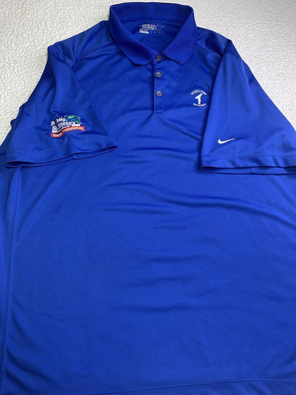 Nike Golf Shirt Men's XXL M Blue Short Sleeve Polo Dri-Fit