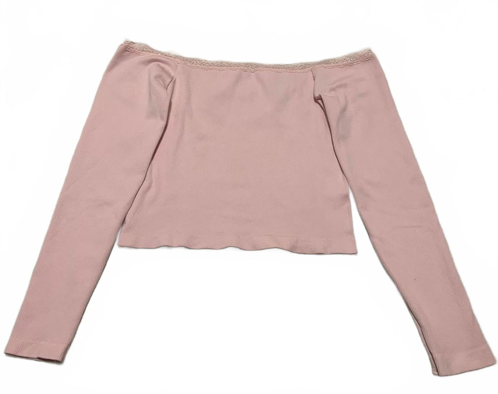 Charlotte Russe Women's Size XL Pink Off Shoulder Long Sleeve Top