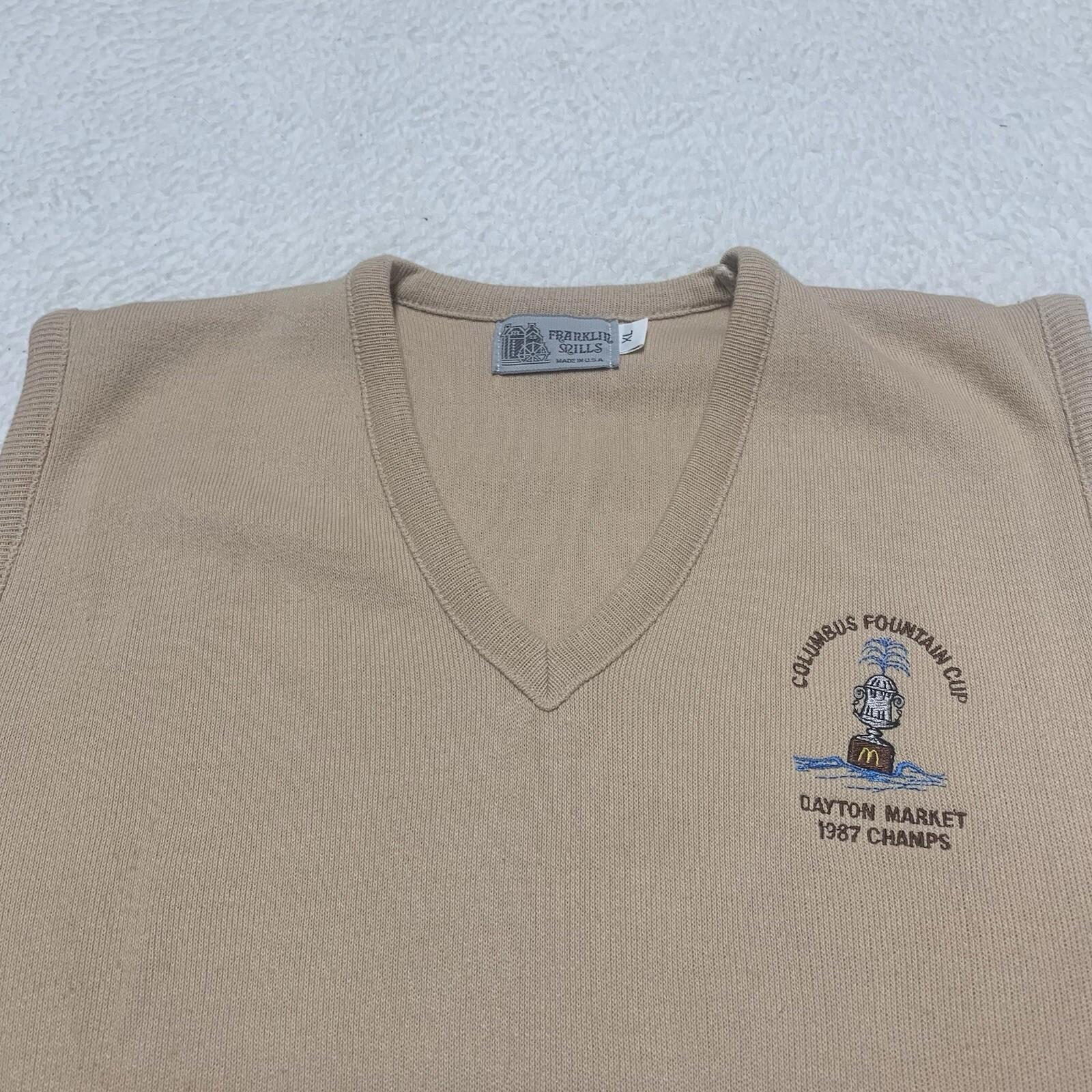 VTG 87 McDonald’s Fountain Cup Champs Vest Men's XL Franklin Mills Dayton Mkt