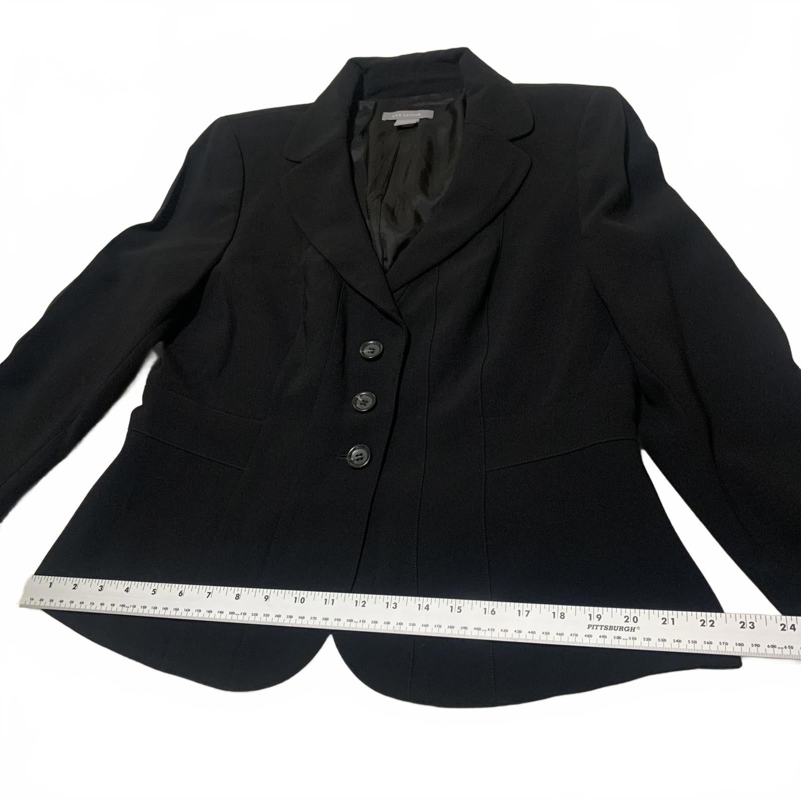 Vintage 90s Ann Taylor Blazer Women’s 14 Black Tailored Career Jacket