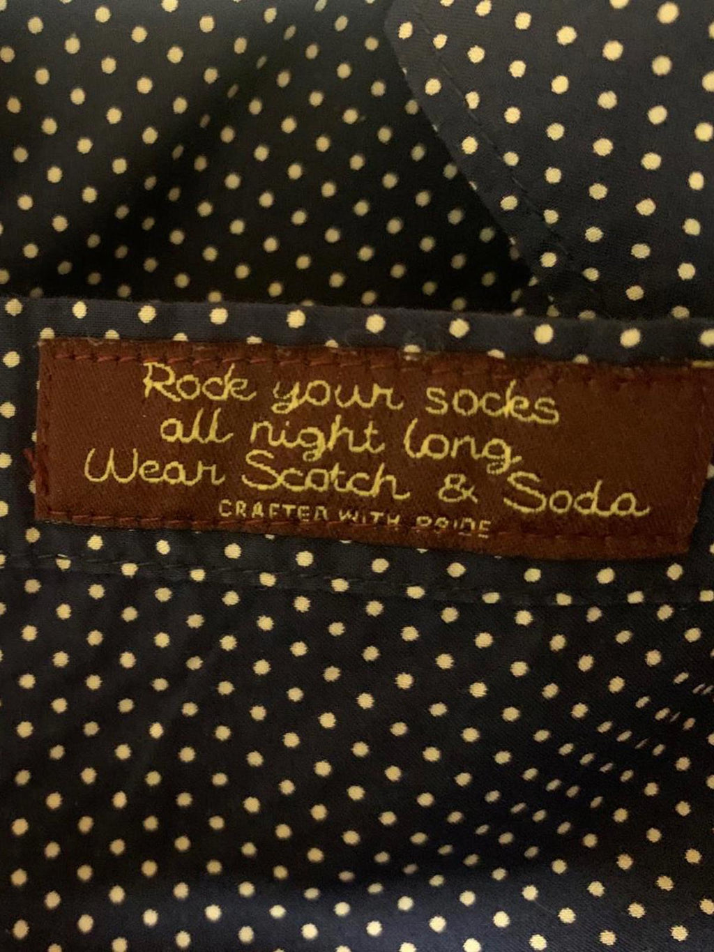 Scotch & Soda Navy Blue Polka Dot Button Up Shirt S
