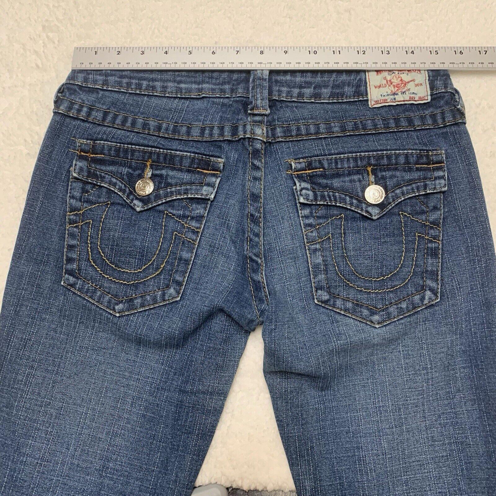True Religion Skinny Jeans Women's Sz 29 Blue Back Flap