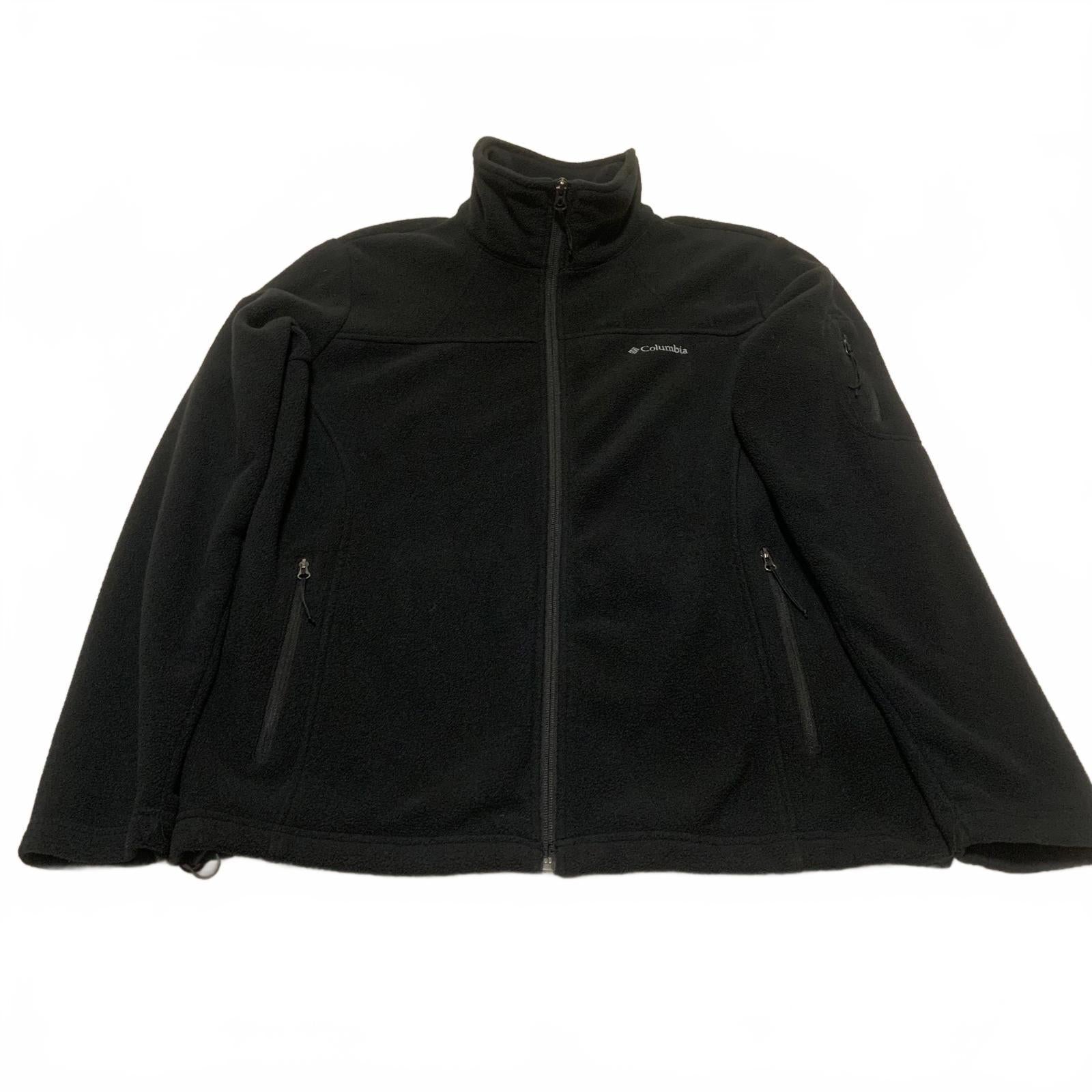 Columbia Women's Large Black Fleece Jacket Full Zip Outdoor Hiking Warm Layer