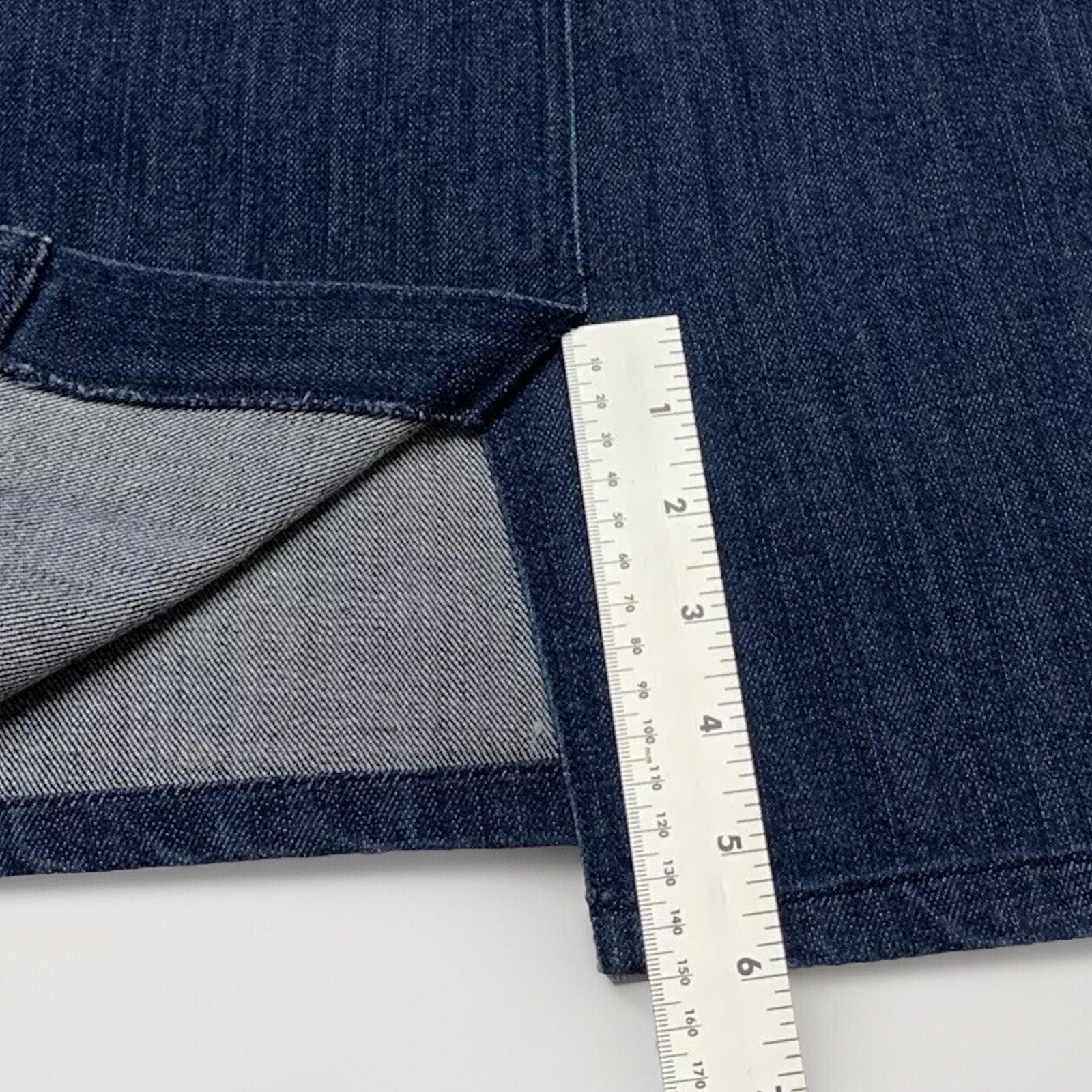 Old Navy Women's 12 Dark Denim Blue Trouser Skirt Pocket Pencil Stretch Slit