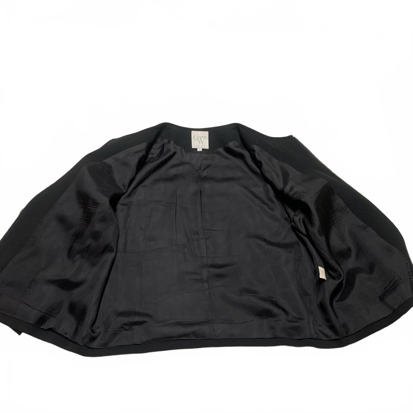 90s Clifford & Wills Women’s Size 16 Black Zip Jacket Blazer VTG