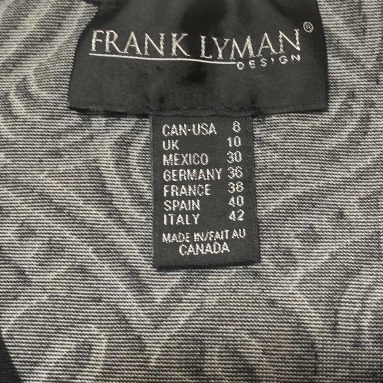 Frank Lyman Womens Size 8 Black White Patterned Sleeveless Dress