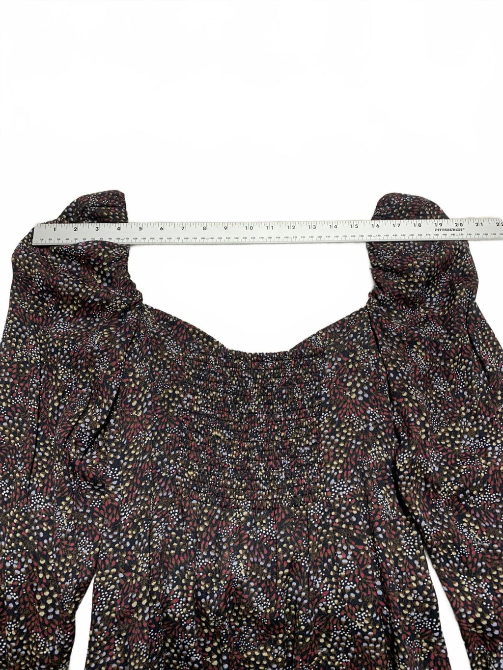 Wilfred Womens Size 8 Floral Pattern Long Sleeve Dress Puff Shoulders
