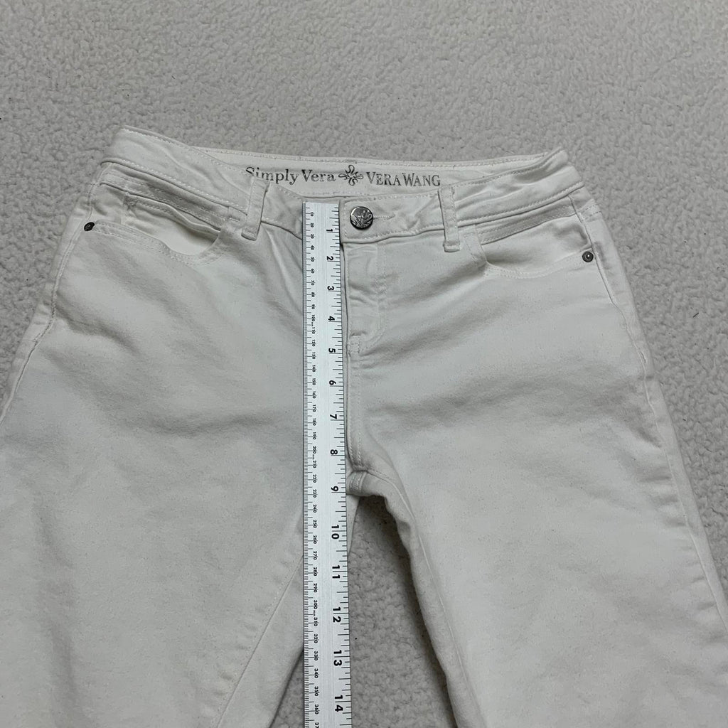 Simply Vera Vera Wang Womens Size 4 White Capri Pants